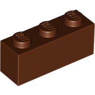 Lego kostka (kostička) 1x3, červeno hnědá (4211220, 4245312)